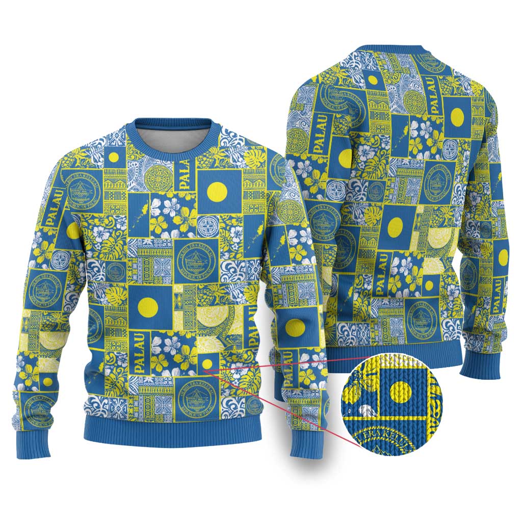 Palau Ungil Kurismas Ugly Christmas Sweater Pacific Patchwork Xmas Vibes - Polynesian Pride