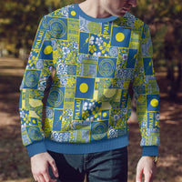 Palau Ungil Kurismas Ugly Christmas Sweater Pacific Patchwork Xmas Vibes - Polynesian Pride