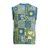 Palau Ungil Kurismas Christmas Knitted V-Neck Vest Pacific Patchwork Xmas Vibes - Polynesian Pride