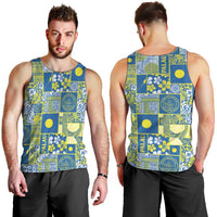 Palau Ungil Kurismas Men Tank Top Pacific Patchwork Xmas Vibes LT9 - Polynesian Pride