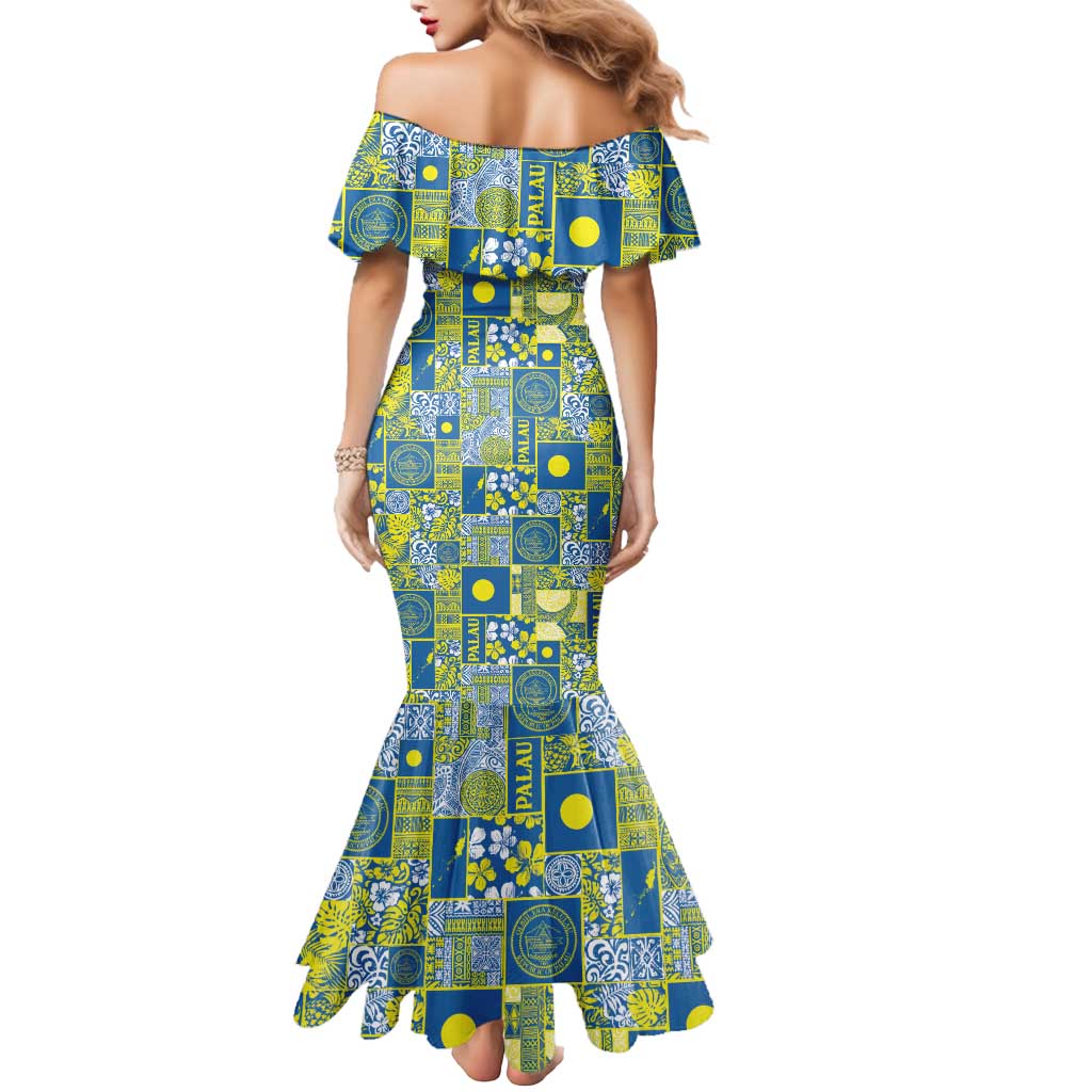 Palau Ungil Kurismas Mermaid Dress Pacific Patchwork Xmas Vibes LT9 - Polynesian Pride