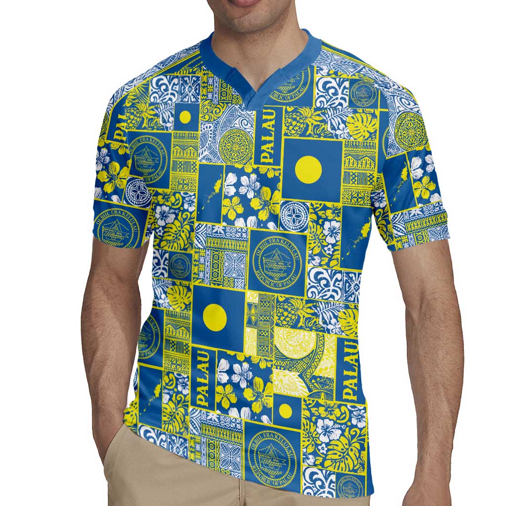 Palau Ungil Kurismas Rugby Jersey Pacific Patchwork Xmas Vibes - Polynesian Pride