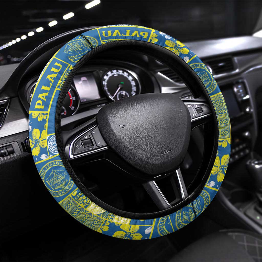 Palau Ungil Kurismas Steering Wheel Cover Pacific Patchwork Xmas Vibes - Polynesian Pride