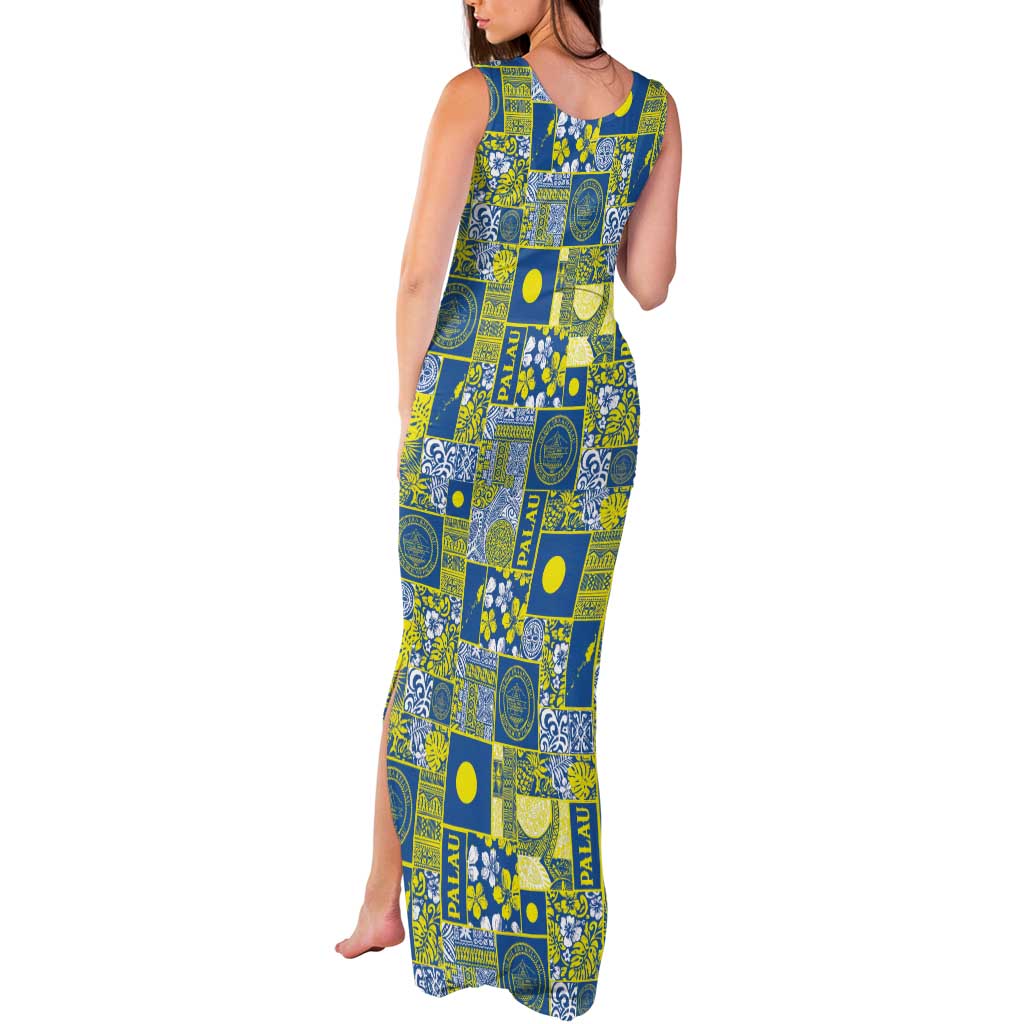Palau Ungil Kurismas Tank Maxi Dress Pacific Patchwork Xmas Vibes LT9 - Polynesian Pride