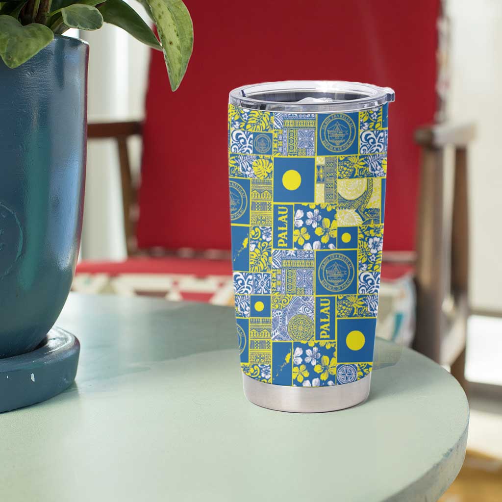 Palau Ungil Kurismas Tumbler Cup Pacific Patchwork Xmas Vibes - Polynesian Pride