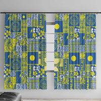 Palau Ungil Kurismas Window Curtain Pacific Patchwork Xmas Vibes - Polynesian Pride