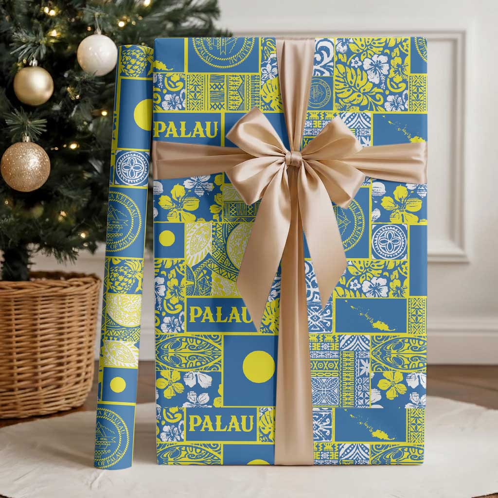 Palau Ungil Kurismas Wrapping Paper Pacific Patchwork Xmas Vibes - Polynesian Pride