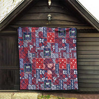 Red Samoa Manuia Le Kerisimasi Quilt Pacific Patchwork Xmas Vibes - Polynesian Pride