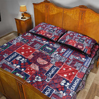 Red Samoa Manuia Le Kerisimasi Quilt Bed Set Pacific Patchwork Xmas Vibes - Polynesian Pride