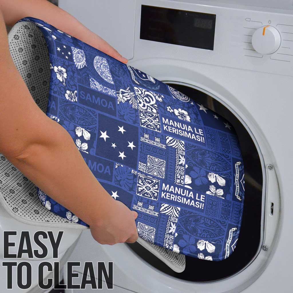 Blue Samoa Manuia Le Kerisimasi Bathroom Set Pacific Patchwork Xmas Vibes - Polynesian Pride