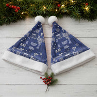 Blue Samoa Manuia Le Kerisimasi Christmas Santa Hat Pacific Patchwork Xmas Vibes - Polynesian Pride