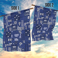 Blue Samoa Manuia Le Kerisimasi Garden Flag Pacific Patchwork Xmas Vibes - Polynesian Pride