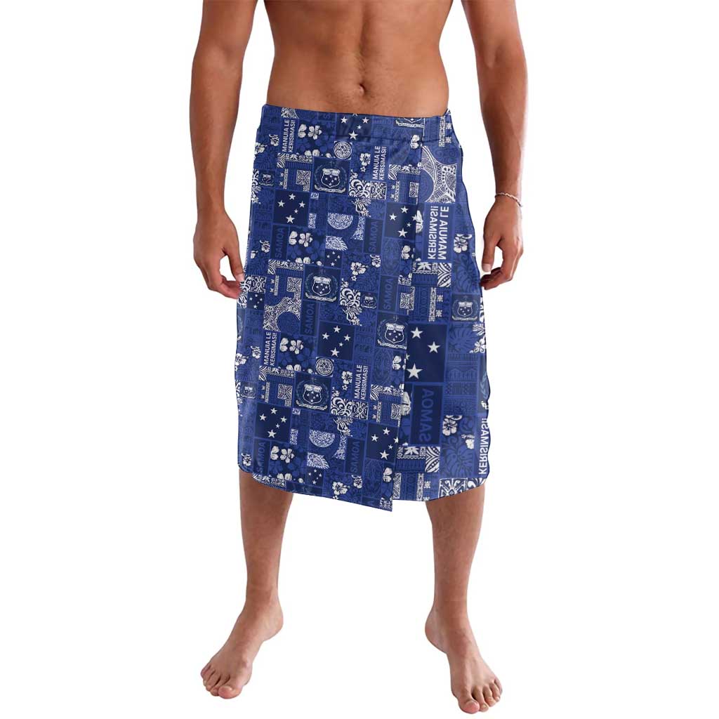 Blue Samoa Manuia Le Kerisimasi Lavalava Pacific Patchwork Xmas Vibes - Polynesian Pride