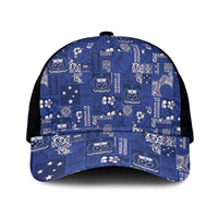 Blue Samoa Manuia Le Kerisimasi Mesh Trucker Cap Pacific Patchwork Xmas Vibes - Polynesian Pride