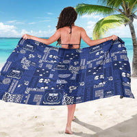 Blue Samoa Manuia Le Kerisimasi Sarong Pacific Patchwork Xmas Vibes - Polynesian Pride