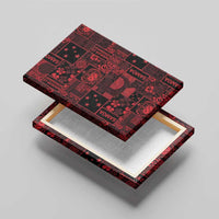 Dark Samoa Manuia Le Kerisimasi Canvas Wall Art Pacific Patchwork Xmas Vibes - Polynesian Pride