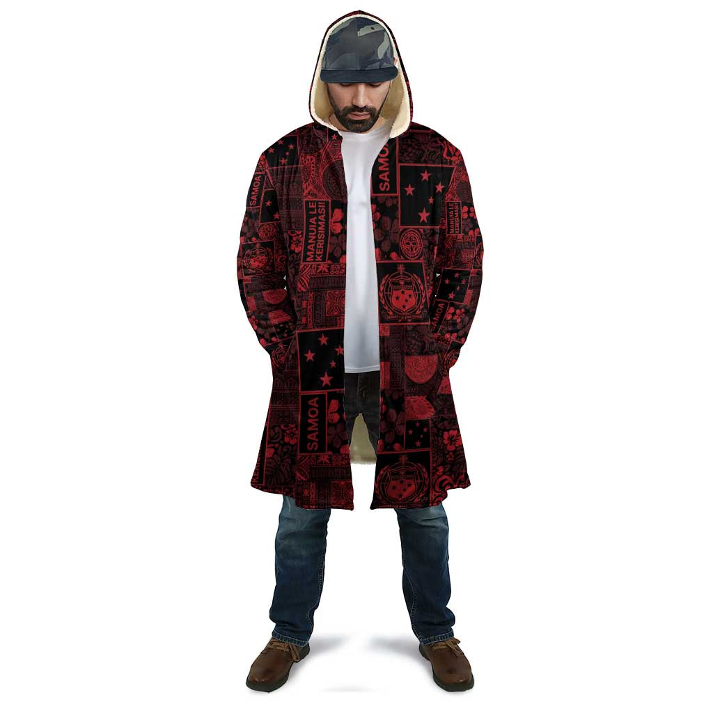 Dark Samoa Manuia Le Kerisimasi Cloak Pacific Patchwork Xmas Vibes - Polynesian Pride