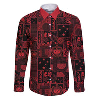 Dark Samoa Manuia Le Kerisimasi Family Matching Puletasi and Hawaiian Shirt Pacific Patchwork Xmas Vibes - Polynesian Pride
