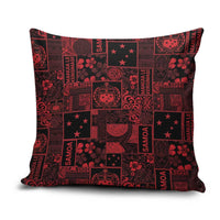 Dark Samoa Manuia Le Kerisimasi Pillow Cover Pacific Patchwork Xmas Vibes - Polynesian Pride