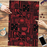 Dark Samoa Manuia Le Kerisimasi Puzzle Pacific Patchwork Xmas Vibes - Polynesian Pride