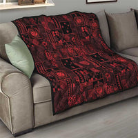 Dark Samoa Manuia Le Kerisimasi Quilt Pacific Patchwork Xmas Vibes - Polynesian Pride