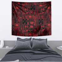Dark Samoa Manuia Le Kerisimasi Tapestry Pacific Patchwork Xmas Vibes - Polynesian Pride