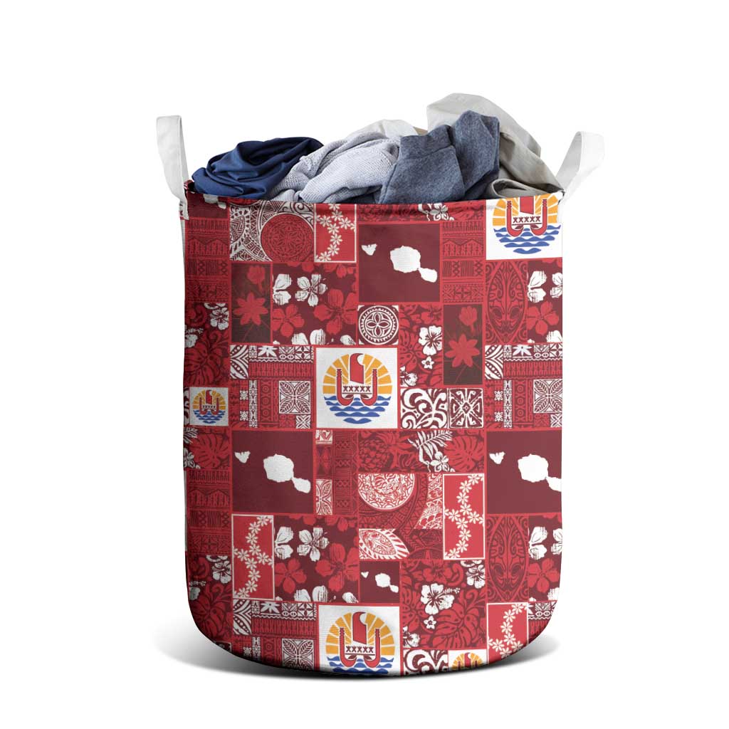Tahiti Oaoa I Teie Noera Laundry Basket Pacific Patchwork Xmas Vibes LT9 - Polynesian Pride