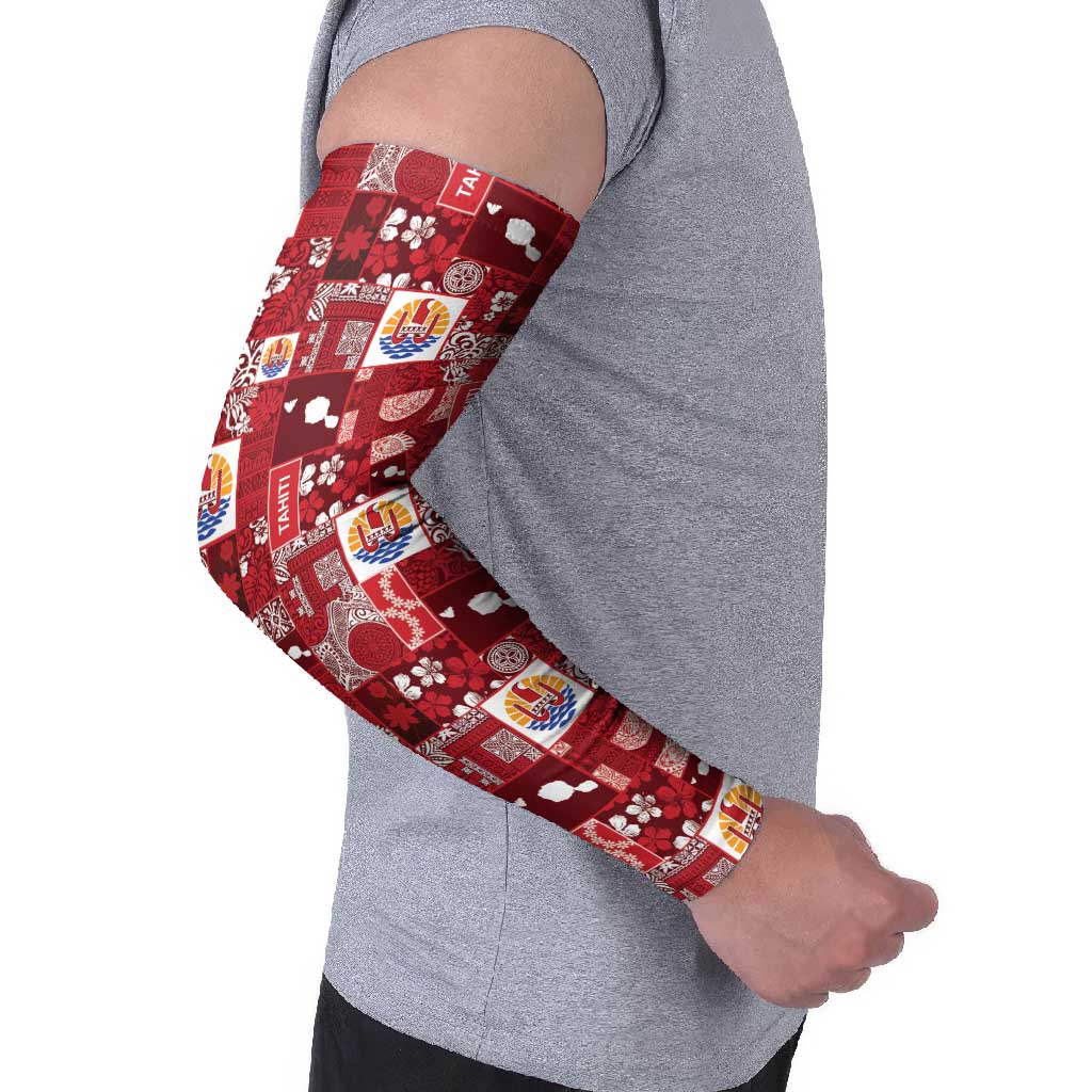Tahiti Oaoa I Teie Noera Arm Sleeves Pacific Patchwork Xmas Vibes LT9 - Polynesian Pride