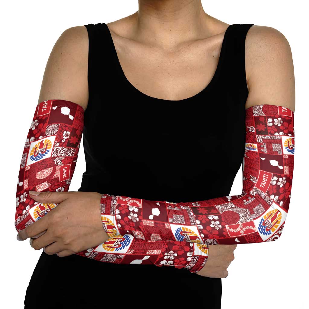 Tahiti Oaoa I Teie Noera Arm Sleeves Pacific Patchwork Xmas Vibes LT9 - Polynesian Pride