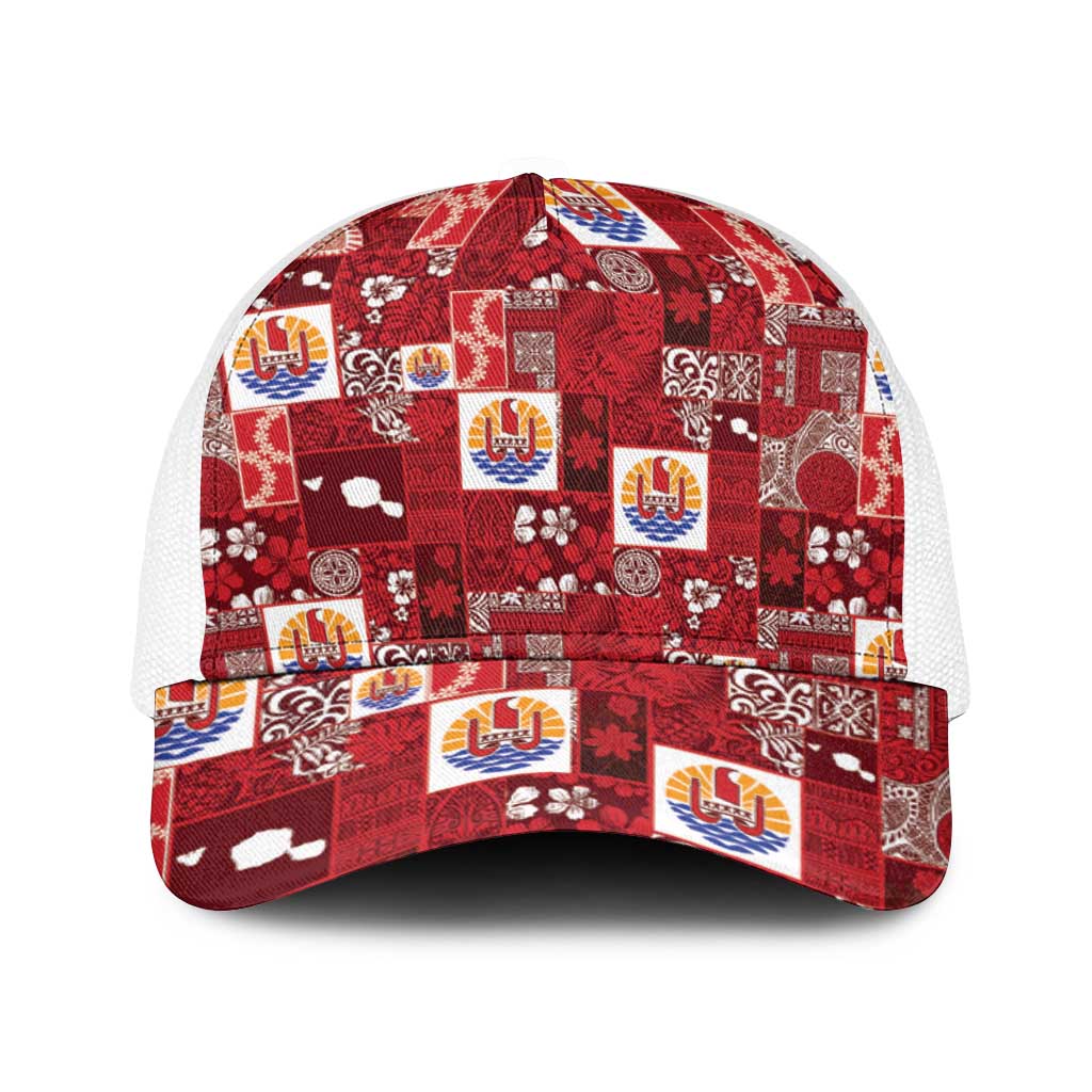 Tahiti Oaoa I Teie Noera Baseball Net Cap Pacific Patchwork Xmas Vibes - Polynesian Pride