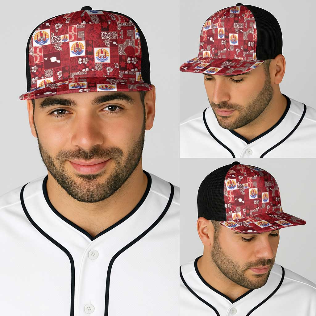 Tahiti Oaoa I Teie Noera Baseball Net Cap Pacific Patchwork Xmas Vibes - Polynesian Pride