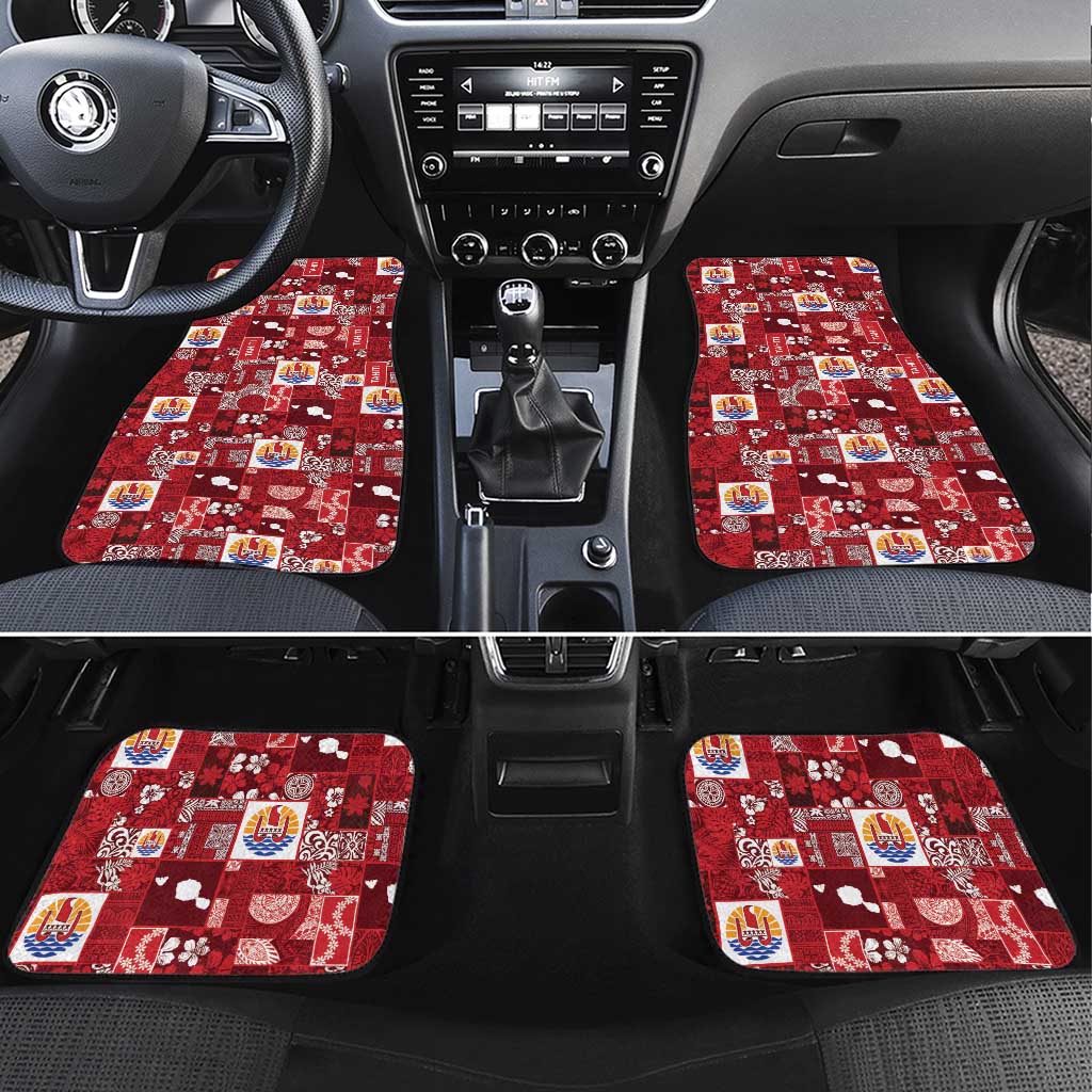Tahiti Oaoa I Teie Noera Car Mats Pacific Patchwork Xmas Vibes - Polynesian Pride