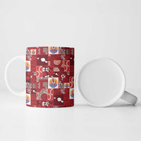Tahiti Oaoa I Teie Noera Ceramic Mug Pacific Patchwork Xmas Vibes - Polynesian Pride
