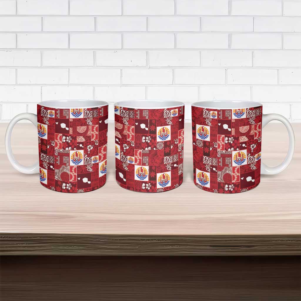 Tahiti Oaoa I Teie Noera Ceramic Mug Pacific Patchwork Xmas Vibes - Polynesian Pride