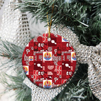 Tahiti Oaoa I Teie Noera Ceramic Ornament Pacific Patchwork Xmas Vibes - Polynesian Pride