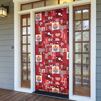 Tahiti Oaoa I Teie Noera Door Cover Pacific Patchwork Xmas Vibes - Polynesian Pride