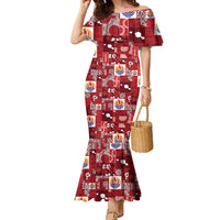 Tahiti Oaoa I Teie Noera Family Matching Mermaid Dress and Hawaiian Shirt Pacific Patchwork Xmas Vibes - Polynesian Pride