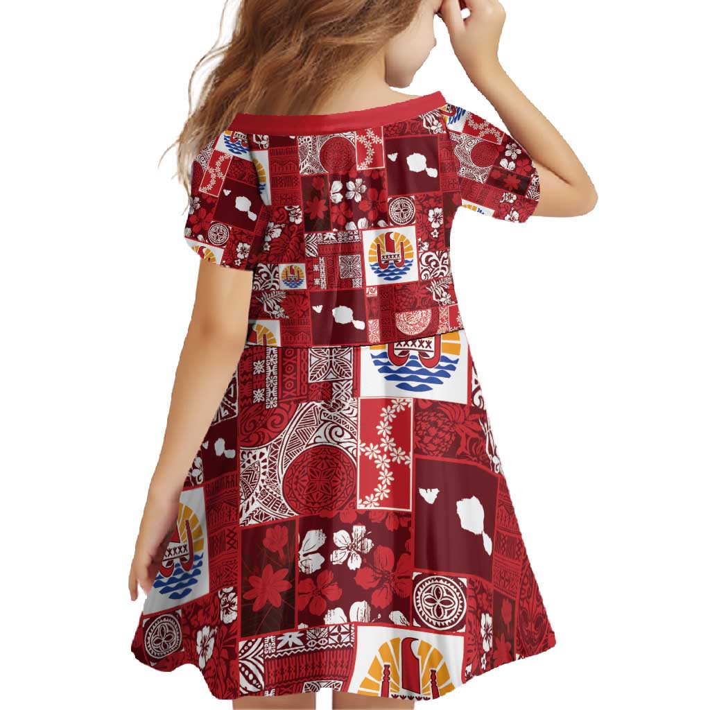 Tahiti Oaoa I Teie Noera Family Matching Off Shoulder Maxi Dress and Hawaiian Shirt Pacific Patchwork Xmas Vibes - Polynesian Pride