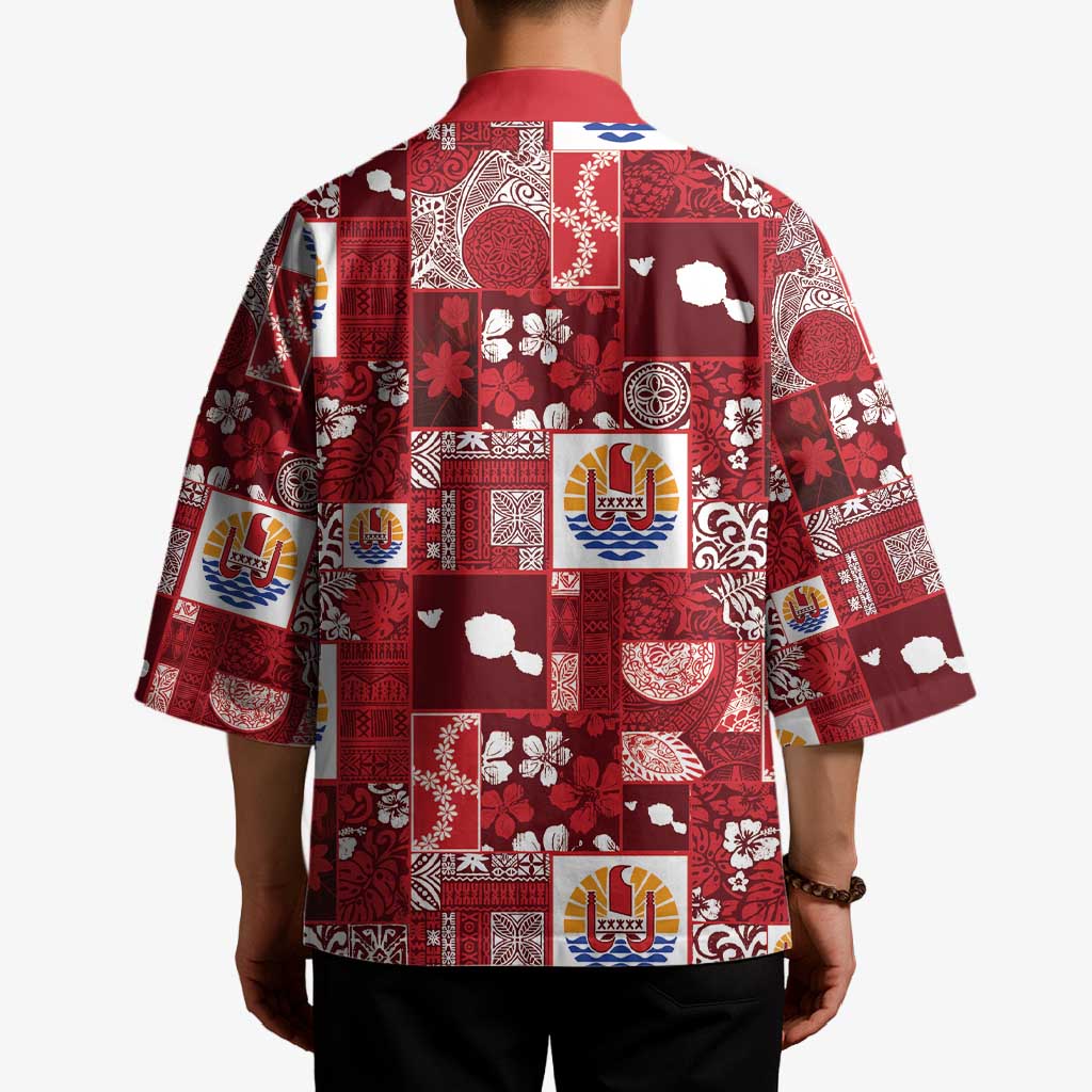 Tahiti Oaoa I Teie Noera Kimono Pacific Patchwork Xmas Vibes - Polynesian Pride