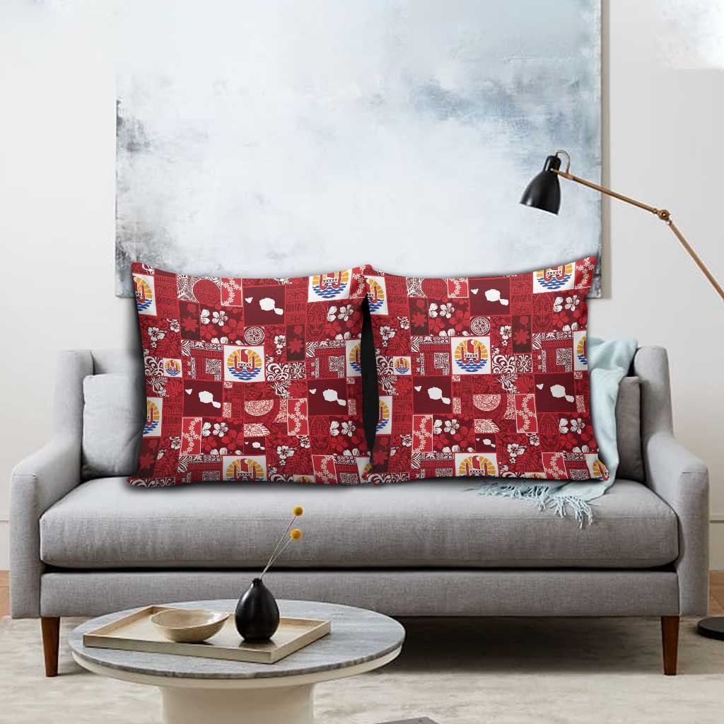 Tahiti Oaoa I Teie Noera Pillow Cover Pacific Patchwork Xmas Vibes LT9 - Polynesian Pride
