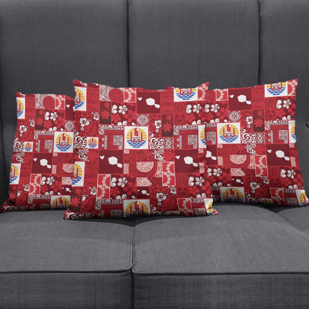 Tahiti Oaoa I Teie Noera Pillow Cover Pacific Patchwork Xmas Vibes LT9 - Polynesian Pride