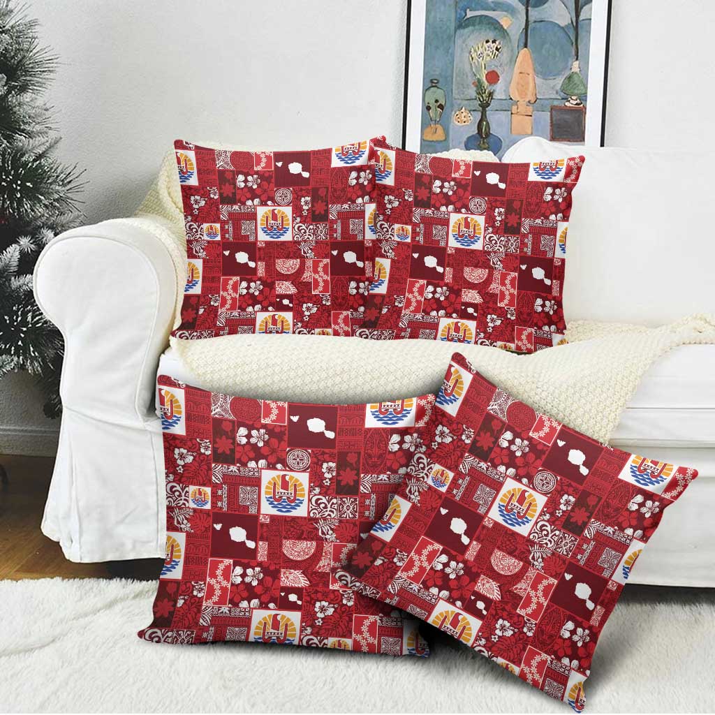 Tahiti Oaoa I Teie Noera Pillow Cover Pacific Patchwork Xmas Vibes LT9 - Polynesian Pride
