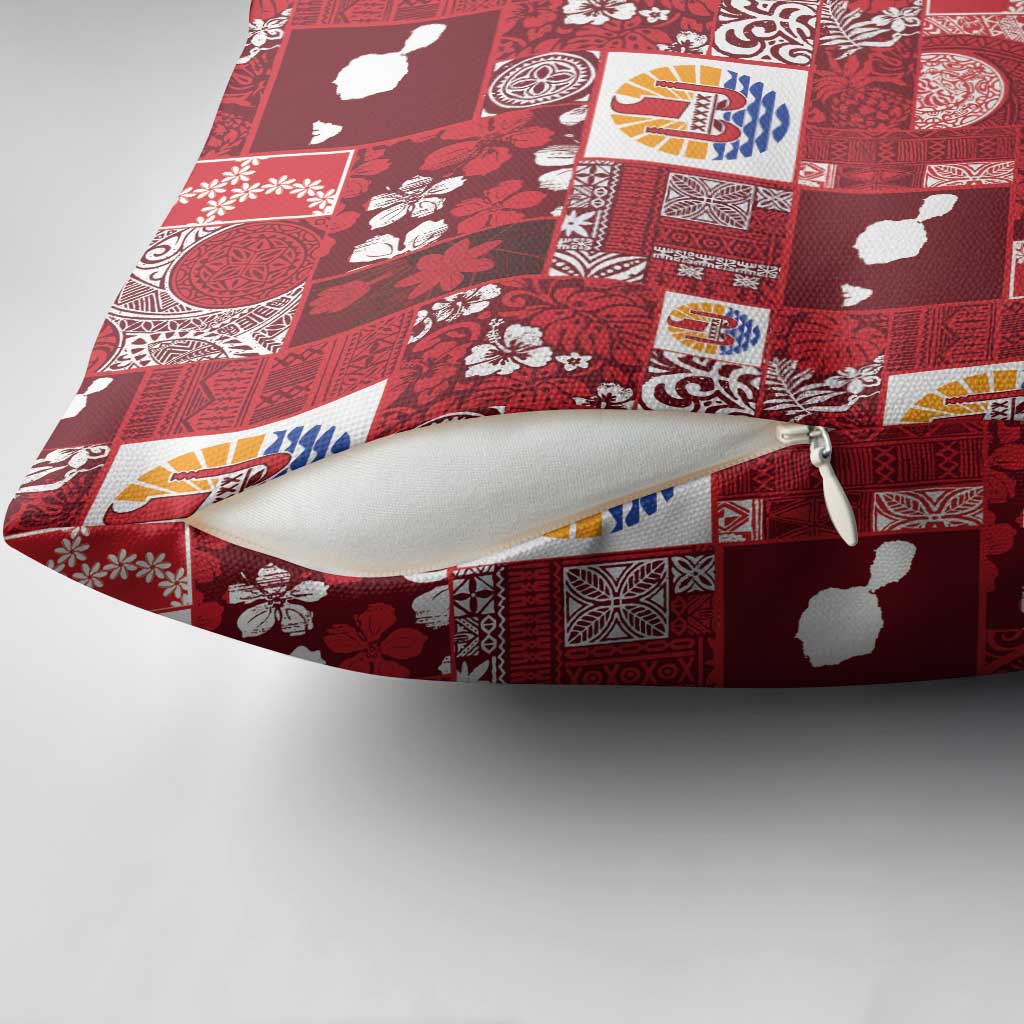 Tahiti Oaoa I Teie Noera Pillow Cover Pacific Patchwork Xmas Vibes LT9 - Polynesian Pride