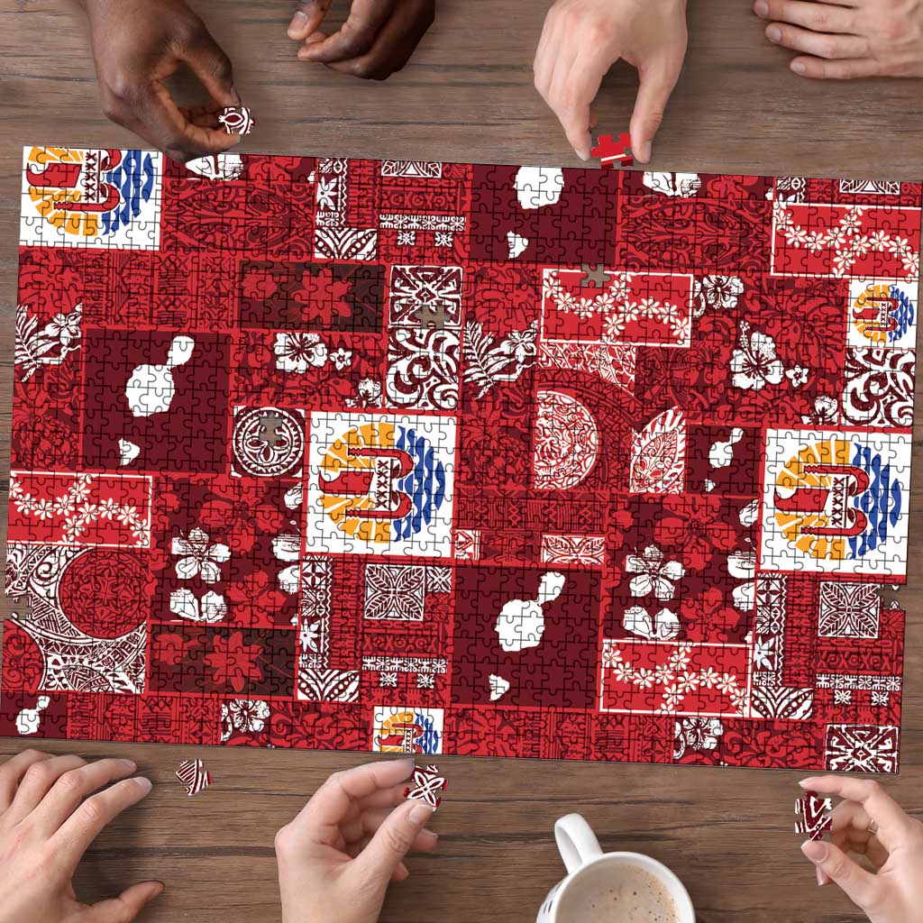 Tahiti Oaoa I Teie Noera Puzzle Pacific Patchwork Xmas Vibes LT9 - Polynesian Pride