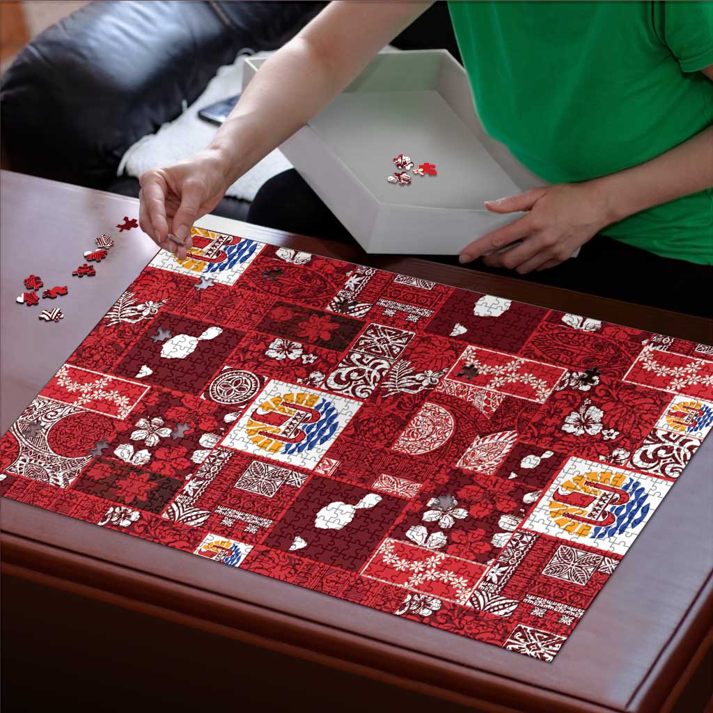 Tahiti Oaoa I Teie Noera Puzzle Pacific Patchwork Xmas Vibes LT9 - Polynesian Pride