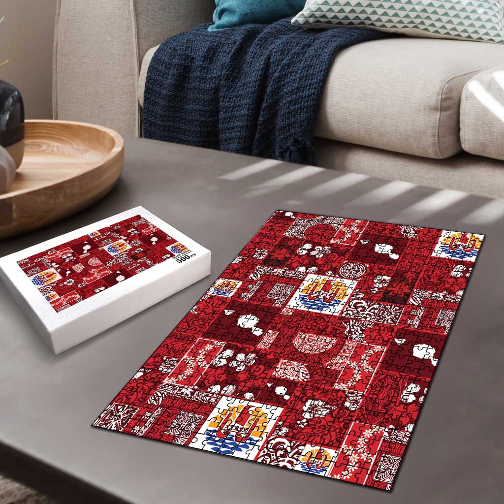 Tahiti Oaoa I Teie Noera Puzzle Pacific Patchwork Xmas Vibes LT9 - Polynesian Pride