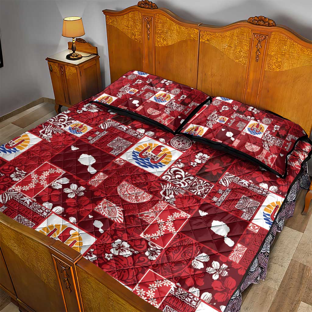Tahiti Oaoa I Teie Noera Quilt Bed Set Pacific Patchwork Xmas Vibes - Polynesian Pride
