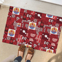 Tahiti Oaoa I Teie Noera Rubber Doormat Pacific Patchwork Xmas Vibes LT9 - Polynesian Pride