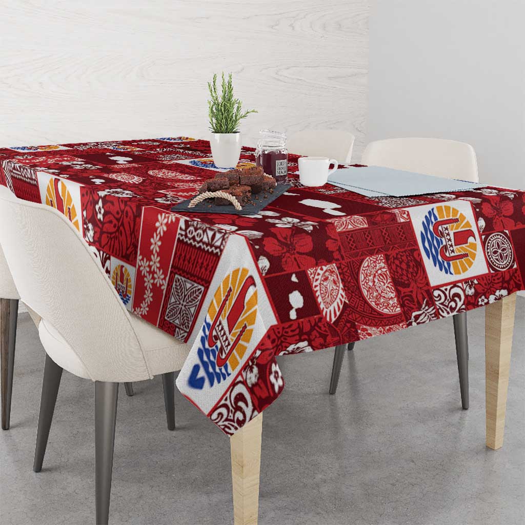 Tahiti Oaoa I Teie Noera Tablecloth Pacific Patchwork Xmas Vibes - Polynesian Pride