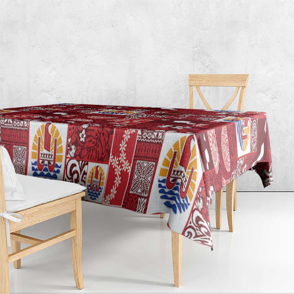 Tahiti Oaoa I Teie Noera Tablecloth Pacific Patchwork Xmas Vibes - Polynesian Pride